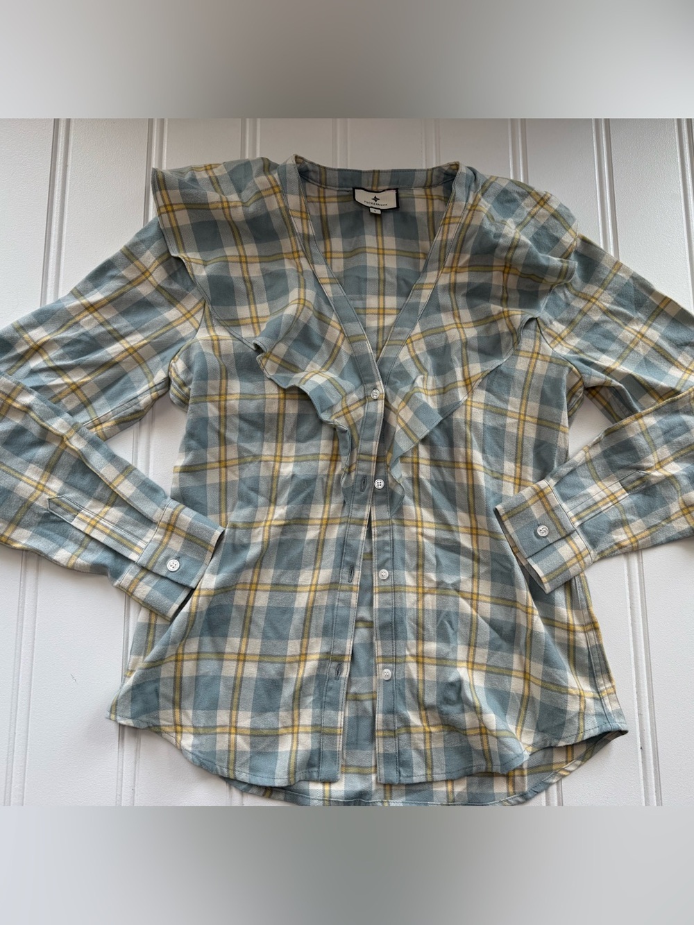 Tuckernuck Eileen Button Front Flannel Shirt Women's Small Plaid NEW NWOT 3055